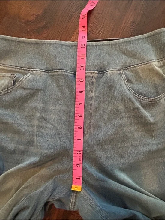 Halara NWT Wide Leg Denim Jogger Pants Blue Stripe High Rise XL - Picture 8 of 8